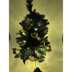 2ft Mini Christmas Tree Prelit Battery Operated Table Top Tree White Lights